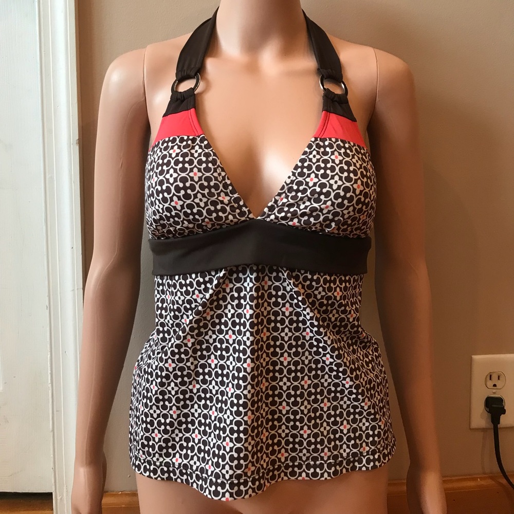 Brown, pink, and white tankini!